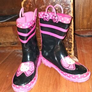 Hello Kitty Black & Pink and Black Rain Boots